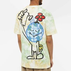 Market tie dye nurture yourself size small graphic t shirt yellow green